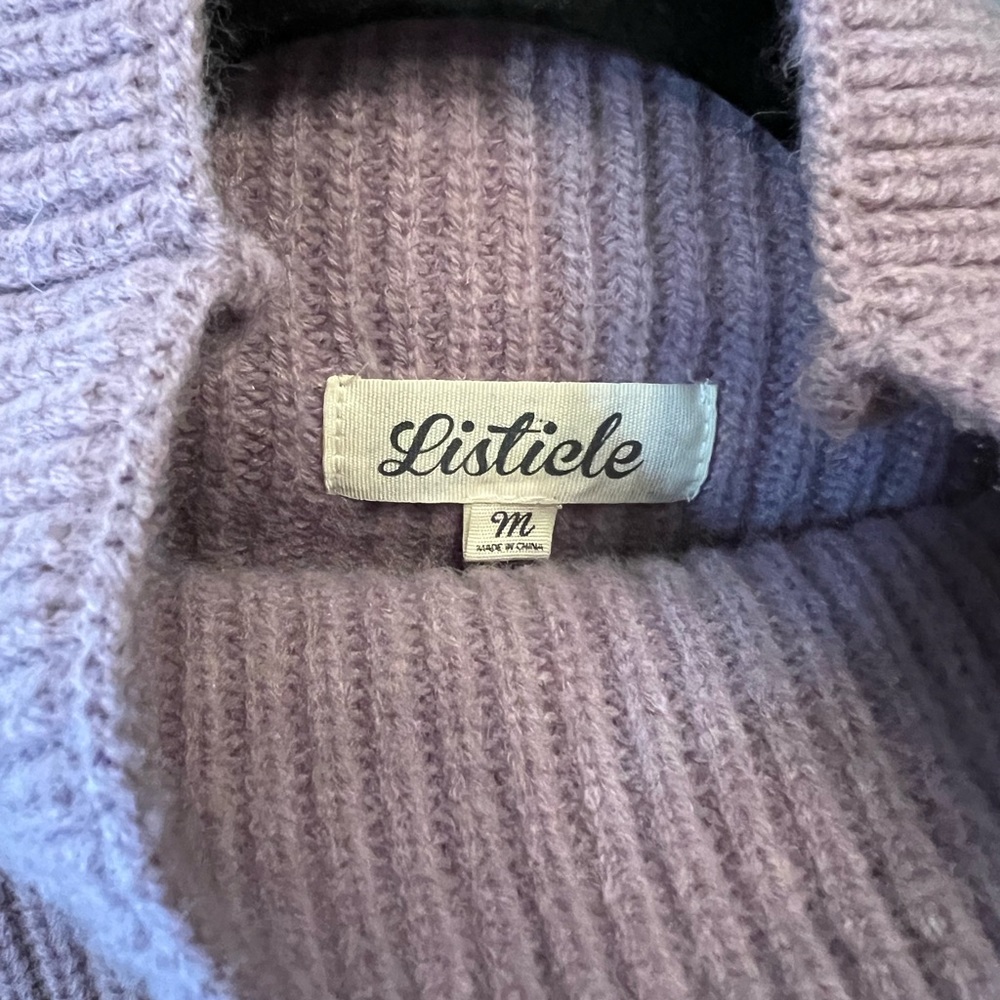 Boutique Lavender Crop Turtleneck Sweater - Picture 3 of 4